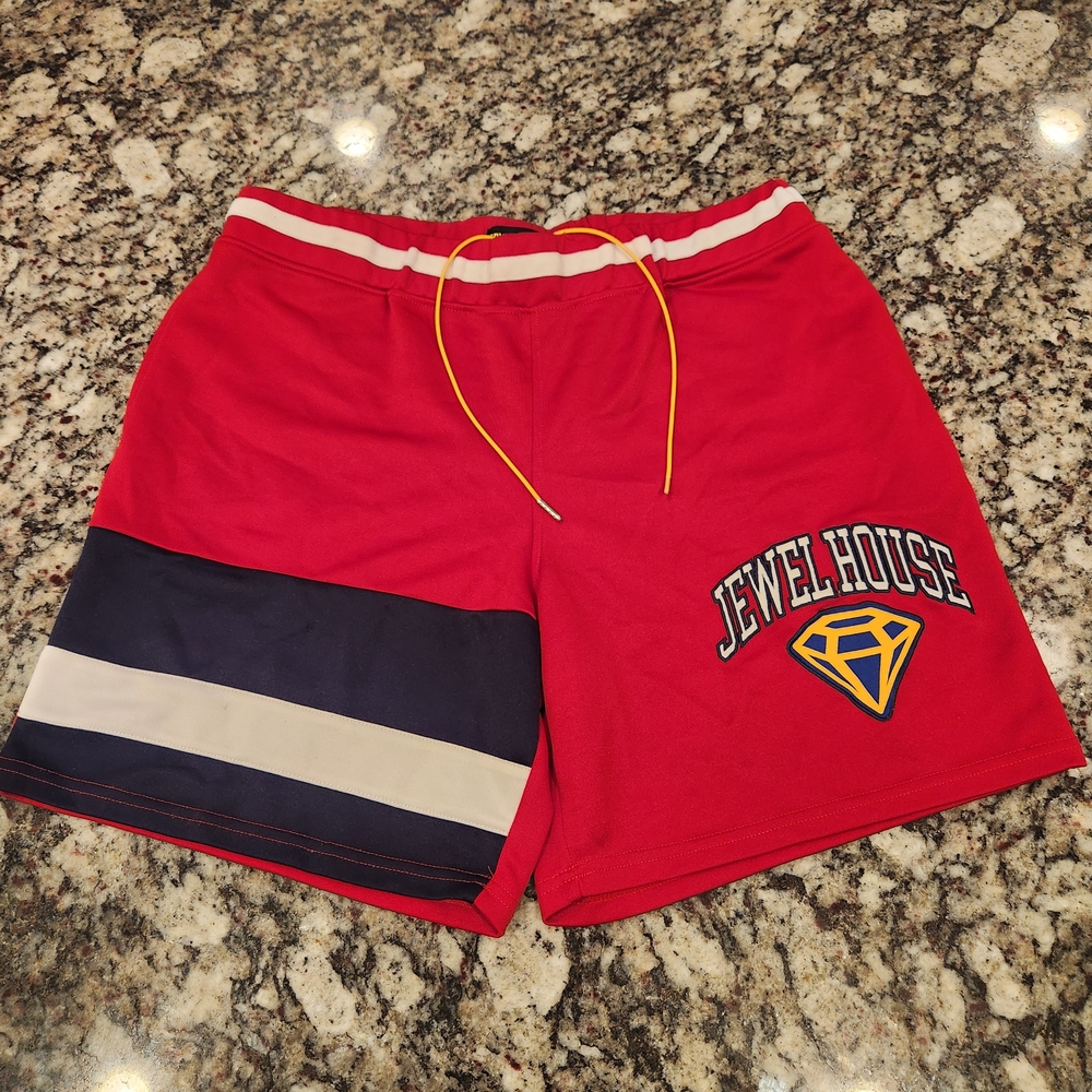 Jewel House Denim Company Embroidered Red Shorts Men's Size XL Y2K Drip